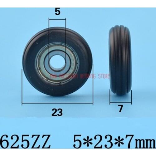 2021 5*23*7mm Multi-row Grooves Poney Dragon Sliding Doors Injection Plastic Bearing Pulley Bearings Hanging Wheel Accessories