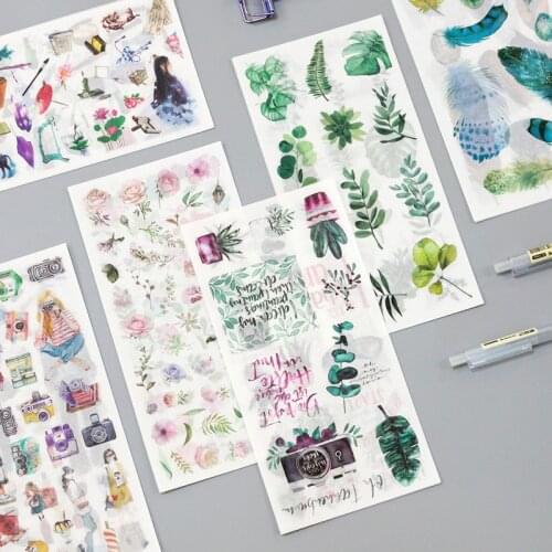 3 Pcs/Set Journey and Food Vintage Decorative Washi Stickers Scrapbooking Stick Label Diary Stationery Album Stickers