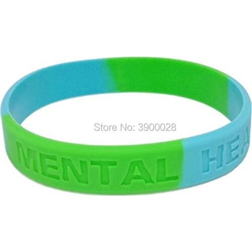 300pcs medical alert Mental Health silicone wristband Personalized Rubber bracelets Sports Gifts shipping by DHL A