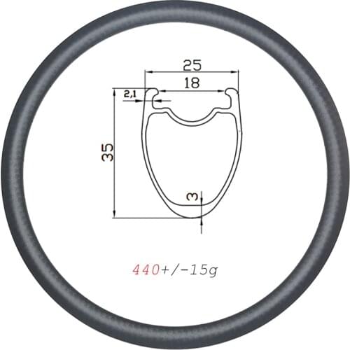 440g 35mm Road Carbon Rims 700C Tubeless Disc 18H 20H 21H 24H 28H 32H 25mm Wide Clincher Gravel Wheels UD 3K 12K Matte Glossy