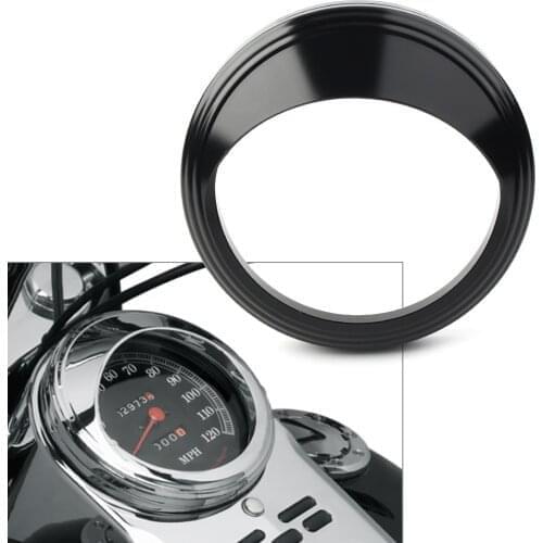 5" Motorcycle Speedometer Gauge Bezel Covers Trim Ring Visor Black For Harley Road Glide Custom Touring Softail Dyna