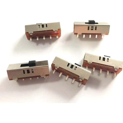 5 Pcs SS-23E03G2 (2P3T) slide Switch Dr. Pistol Drill Switch 3 Position Toggle Switch No Fixed Foot Vertical Black Handle