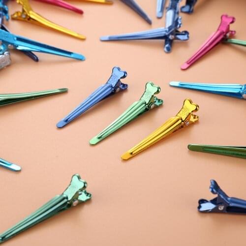 50pcs Colorful Single Prong Alligator Hair Clips Aluminum Metal Flat Hairpins Women Hair Styling Tools Hairdressing Barrettes