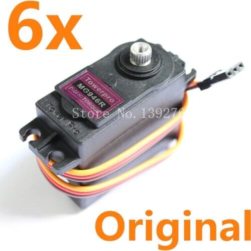 6x Original Tower Pro MG946R Servo Digital Metal Gear MG946 Hi High Torque 13kg Upgrade MG945 For RC Car Boat Robot DIY
