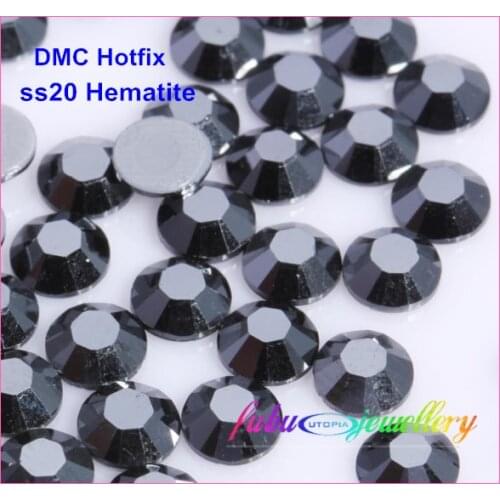 Free Shipping! 1440pcs/Lot, ss20 (4.8-5.0mm) High Quality DMC Jet Hematite On Rhinestones / Hot fix Rhinestones