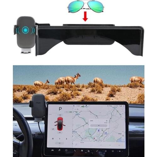 For Tesla Model 3/Y Mobile Phone Holder With Wireless Charging Car Charger Bracket 500~800MA (V) Noise-free Handset Holder