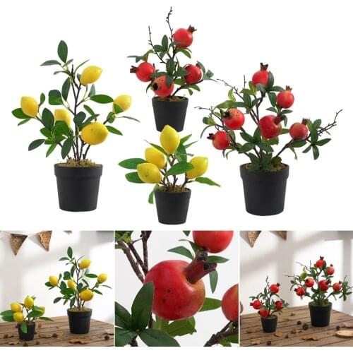 Artificial Plants Bonsai Fruit Tree Potted for Home Wedding Room Decoration Flower Hotel Party Decor Fake Potted