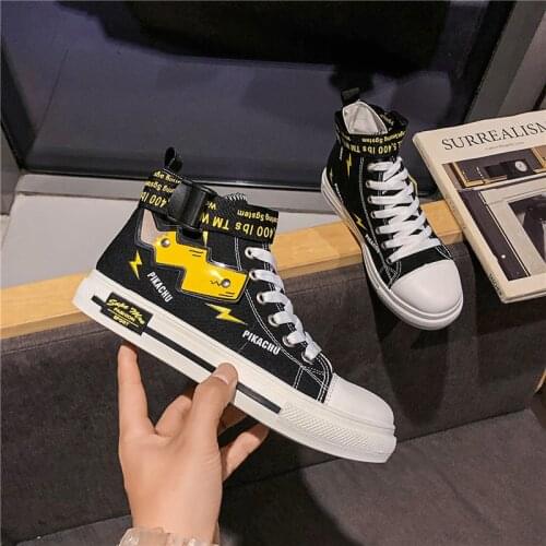 Fashion Anime Casual Shoes Men Hip Hop Canvas Sneakers Cartoon Cosplay Couple High Top Sneakers Men Canvas Shoes кроссовки аниме