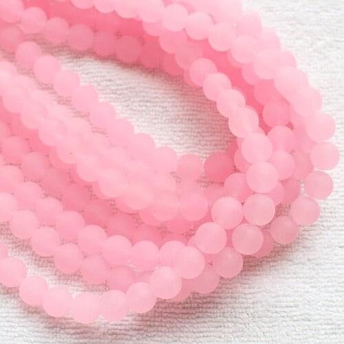 Frost 6-12mm Pink Jades Round DIY Jewelry Making Loose Beads 15"