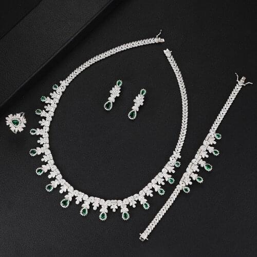 LARRAURI New Cubic Zirconia Lariat Necklace Earring Geometric Drop Elegant Women Wedding Naija Bridal Dubai Dress Jewelry Sets