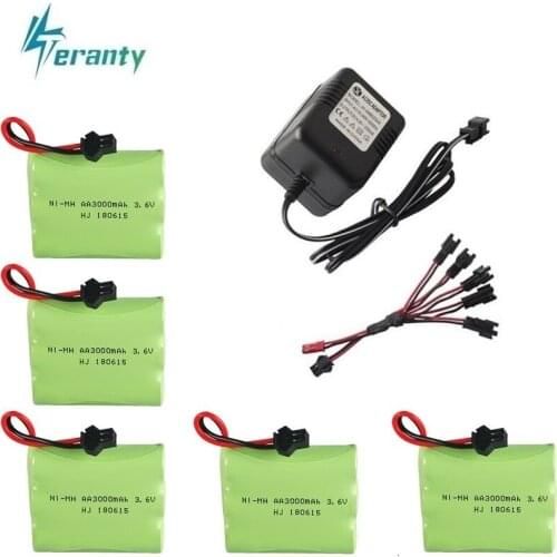 M Model ) Ni-MH 3.6v 3000mah Battery + USB Charger For Rc toys Car Tank Train Robot Boat Gun AA 3.6v Rechargeable Battery Pack
