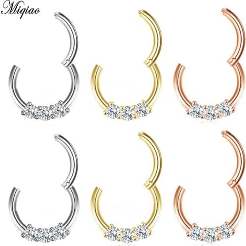 Miqiao 2 Pcs European and American Trend Body Piercing Jewelry Stainless Steel Nose Ring Men and Women