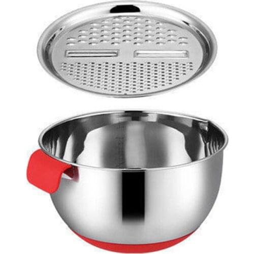 Multifunctional Stainless Steel Basin Convenience Salad Maker Bowl with Drain Basket For Cooking Prepping Kitchen Accessories LB