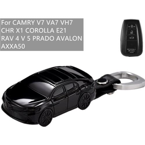 Car Model Car Key Case Cover Fob Keychain Suit For TOYOTA CAMRY V7 VA7 VH7 CHR X1 COROLLA E21 RAV 4 V 5 PRADO AVALON AXXA50