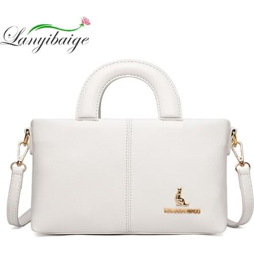 Soft PU Leather Messenger Bag High Quality Small Women Casual One-Shoulder Handbag Fashion Luxury Pure Color Handbag Lady Wallet