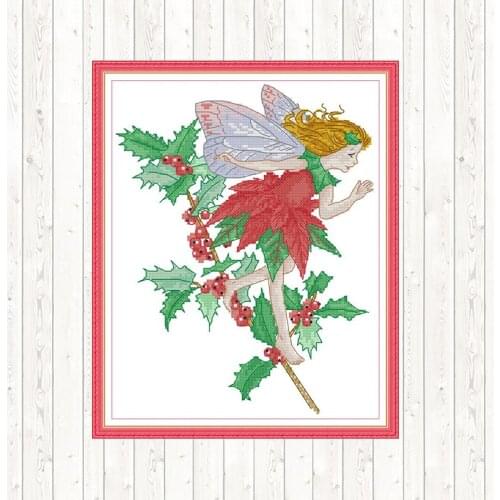 CureBloom Cross Stitch Sets 14ct 11ct Count Print Canvas Needlework Embroidery DIY Handmade DMC Cotton Thread Printed Canvas Kit