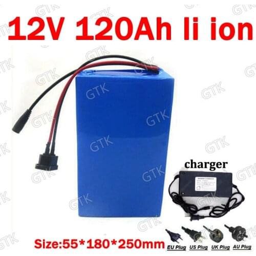 Customize 12v 120ah lithium battery 120AH li ion for inverter solar system House hold electric supplies scooter +10A Charger