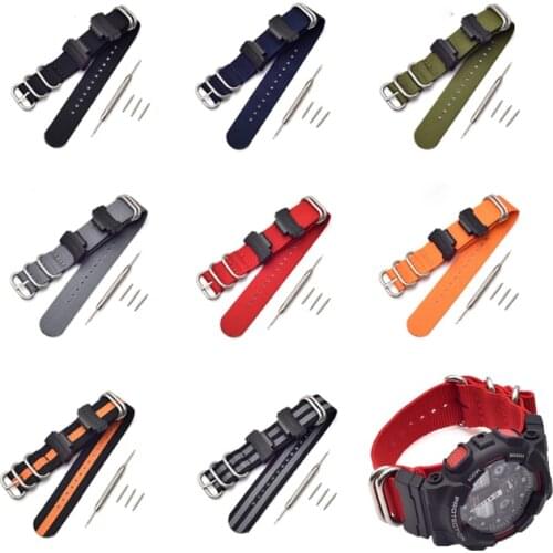 Nylon Strap for Casio G-shock GA-110 120 GD-100 DW-5600 GW-M5610 Men Sport Watchband Waterproof Rubber Replace Bracelet Belt
