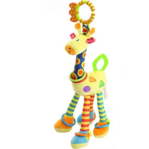 New Plush Infant Baby Toys 0-12 Months Soft Giraffe Rattle Animal Handbells Handle Toys Hot Selling WIth Teether Baby Toy