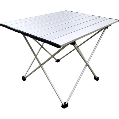 Outdoor Folding Portable Silvery Black Table Outdoor Furniture Hiking Climbing Camping Aluminium Alloy Table
