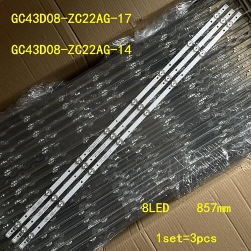 3pcs/set LED backlight strip for Samsung UE43J5202 UE43J5272 GC43D08-ZC22AG-13 14 15 17 23 HV430FHD-NLA 303GC430044 303GC430043