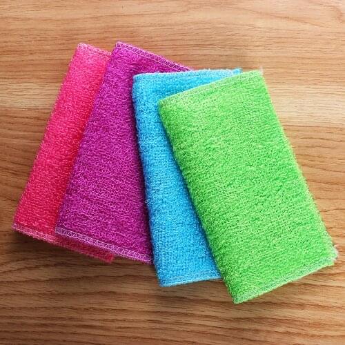 1PC Soft Multi-color Anti-grease Bamboo Fiber Cleaning Rags Washing Towel Dish Cloth Household Kitchen Dinning Accessory Tools