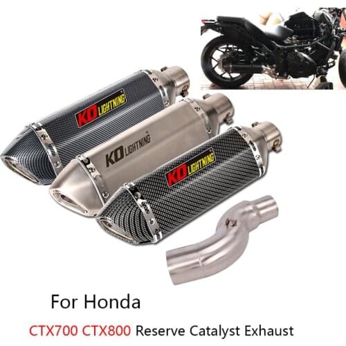 For Honda CTX700 CTX800 Exhaust Pipe Motorcycle Mid Link Tube Slip On 51mm Mufflers Removable Db Killer Escape Reserve Catalyst