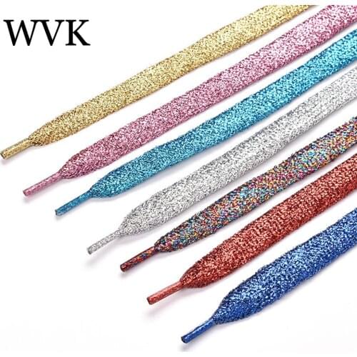 20 Color Colorful Flat Shoe laces Fashion Glitter Shoelaces for Athletic Running Sneakers Shoes Boot 1 CM Width Shoelace Strings