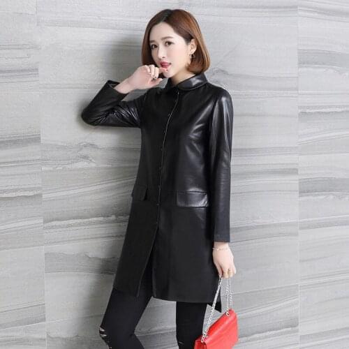 Womens 2020 Spring Autumn Sheepskin Coat Female Genuine Leather Jacket Slim Women Jackets Jaqueta Couro Feminina WXF290