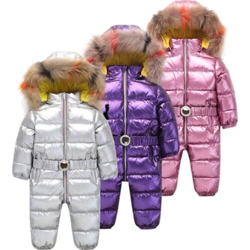 Winter jumpsuit clothing for baby Girls Clothes Duck down Jacket Light Coat For Girl Toddler Parka 3 colour Boy Snow Suit kids