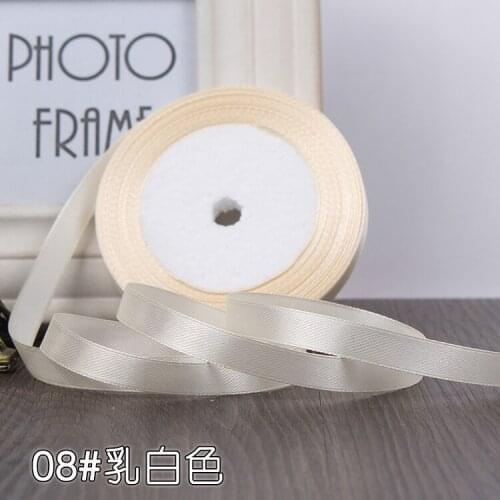 1cm 25yards Single Face beige Silk Satin Ribbon Decorative Gift Packing DIY Wedding Crafts Christmas White Pink Black Ribbons
