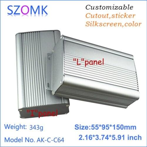 10 pcs, 55*95*150mm aluminum housing China market of electronic enclosure project aluminum case szomk quality control box