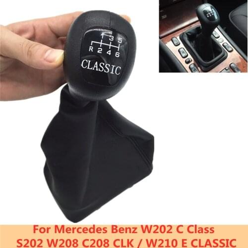 5/6 Speed Gear Shift Knob Gaitor Boot Cover For Mercedes Benz W202 C Class S202 W208 C208 CLK W210 E CLASSIC AVANTGARDE ELEGANCE