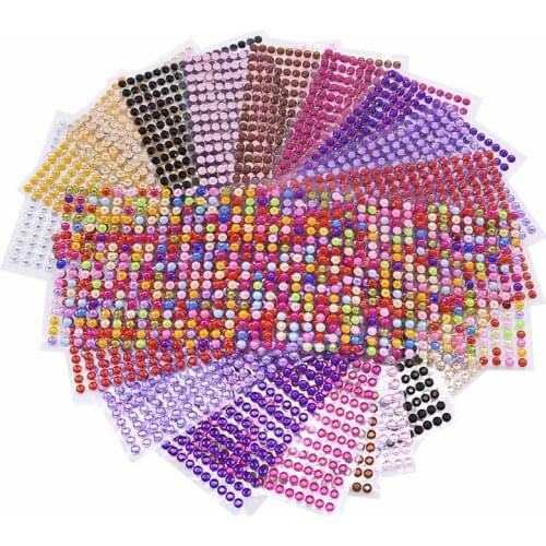 5Pcs/Lot 3-6mm Self Adhesive Acrylic Crystal Rhinestone Stickers for Phone PC Car Decor Sticker DIY Scrapbooking Sticker Decals