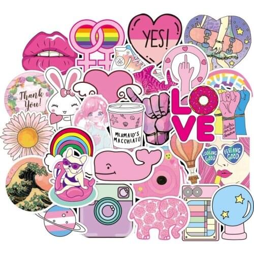 50PCS Cartoon Vsco Girl Stickers For Laptop Cute Case Car Skateboard Luggage Refrigerator Notebook Laptop Sticker For Kids Toys