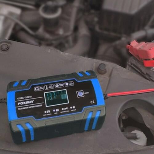 Car Battery Charger 12V 24V Pulse Repairing Charger with LCD Display Motorcycle & Car Battery Charger WET Acid