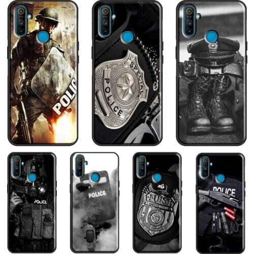 Police Symbol For OPPO Realme 8 6 7 Pro Q3 7i C3 C11 C15 C21 GT Case For OnePlus 9R 7T 8T 8 9 Pro Coque