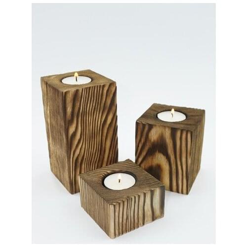 Wood Bender Wooden 3'lü Tumbled candle Holder Set candle and candlestick свеча и подсвечник vela y candelero