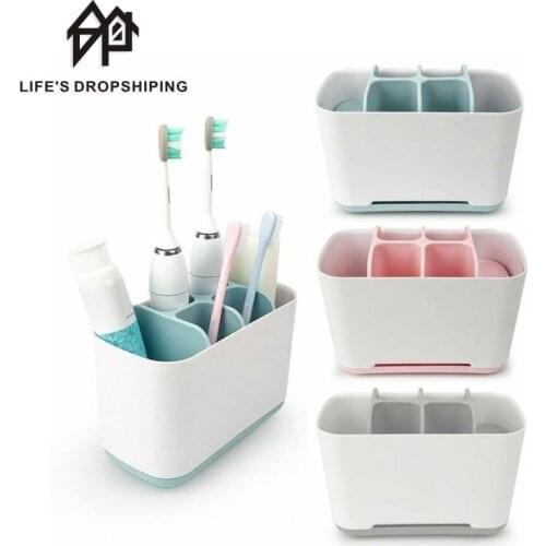 Toothbrush Holder Electric Teeth brush Toothpaste Holder Accessories Stand Makeup Case Shaving Brush Organizer Bathroom