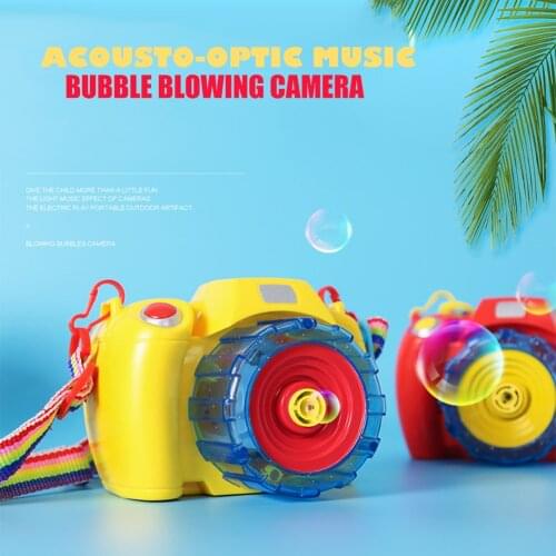 Children Gift Electric Bubble Camera Toy Bubble Blowing Machine Gift with Music Camera Shape Bubble Maker Kids Outdoor Toy