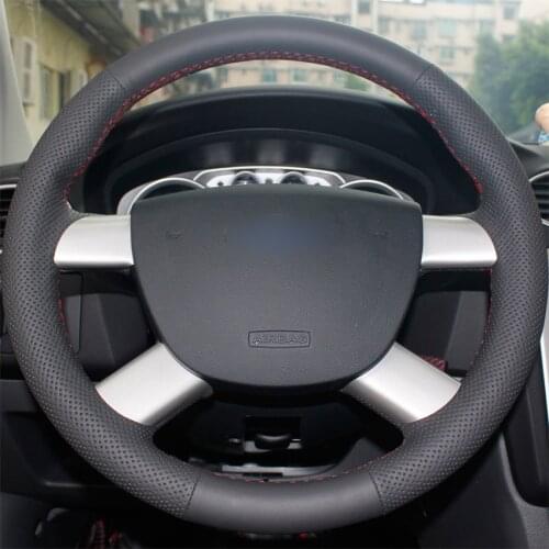 For Ford Kuga 2008-2011 Focus 2 2005-2011 Black Artificial Leather Car Steering Wheel Cover Soft Breathable Wear Resisting