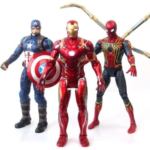 Disney Marvel Iron Man Spiderman Super Heroes Avengers Captain America Thor Venom Action Figure Toys Movable Joints Model Gift