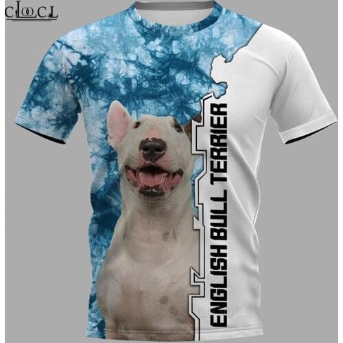 HX English Bull Terrier Unisex T-Shirt Men Streetwear 3D Print Harajuku Short Sleeve Casual Hip Hop Pullover Drop Shipping