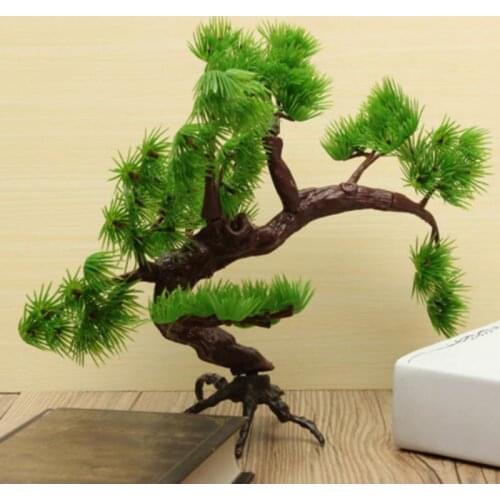 Artificial Plastic Bonsai Pine Tree Aquarium Bonsai Ornament Fish Tank Artificial Pine Tree Plant Decor Aquarium Accessories