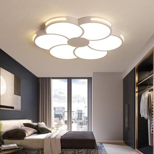 Flower-shaped bedroom lamp warm and romantic Led ceiling lamp simple modern fashion creative study master bedroom lighting