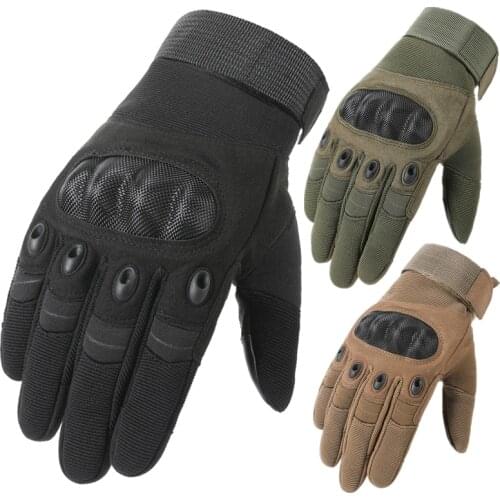 Lightweight Carbon Fiber Tactical Gloves Military Touch Screen Shooting Hard Knuckle Mens Full Finger Tactical Combat Gloves