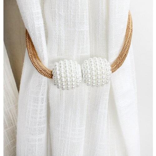 1x pearl new magnetic hanging ball curtain clip curtain pearl tie rope strap buckle hanging ball buckle strap curtain accessorie