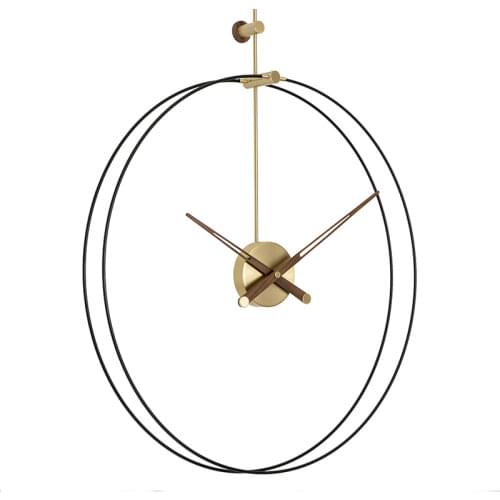 Fine Copper Spain Luxury Wall Clock Metal Wood Gold Clocks Wall Home Decor American Minimalist Style Modern Living Room D040