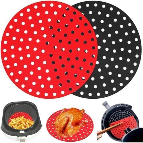 Reusable Air Fryer Liners Non-Stick Silicone Basket Mats For Cosori NuWave Dash Cooking Kitchen Tool Fast Shipping