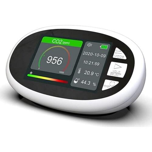 Indoor Air Quality Monitor,CO2 Detector Meter,Tabletop Digital Temperature And Humidity Gas Pollution Detector,For Home